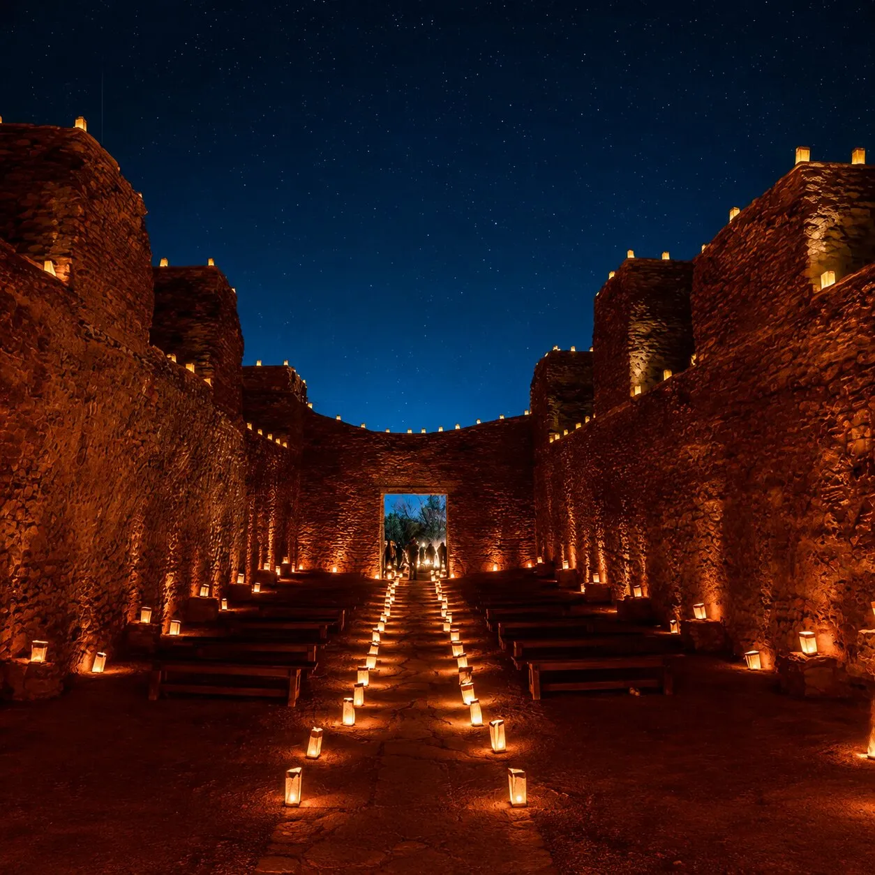 Lights of Gisewa event at Jemez Historic Site