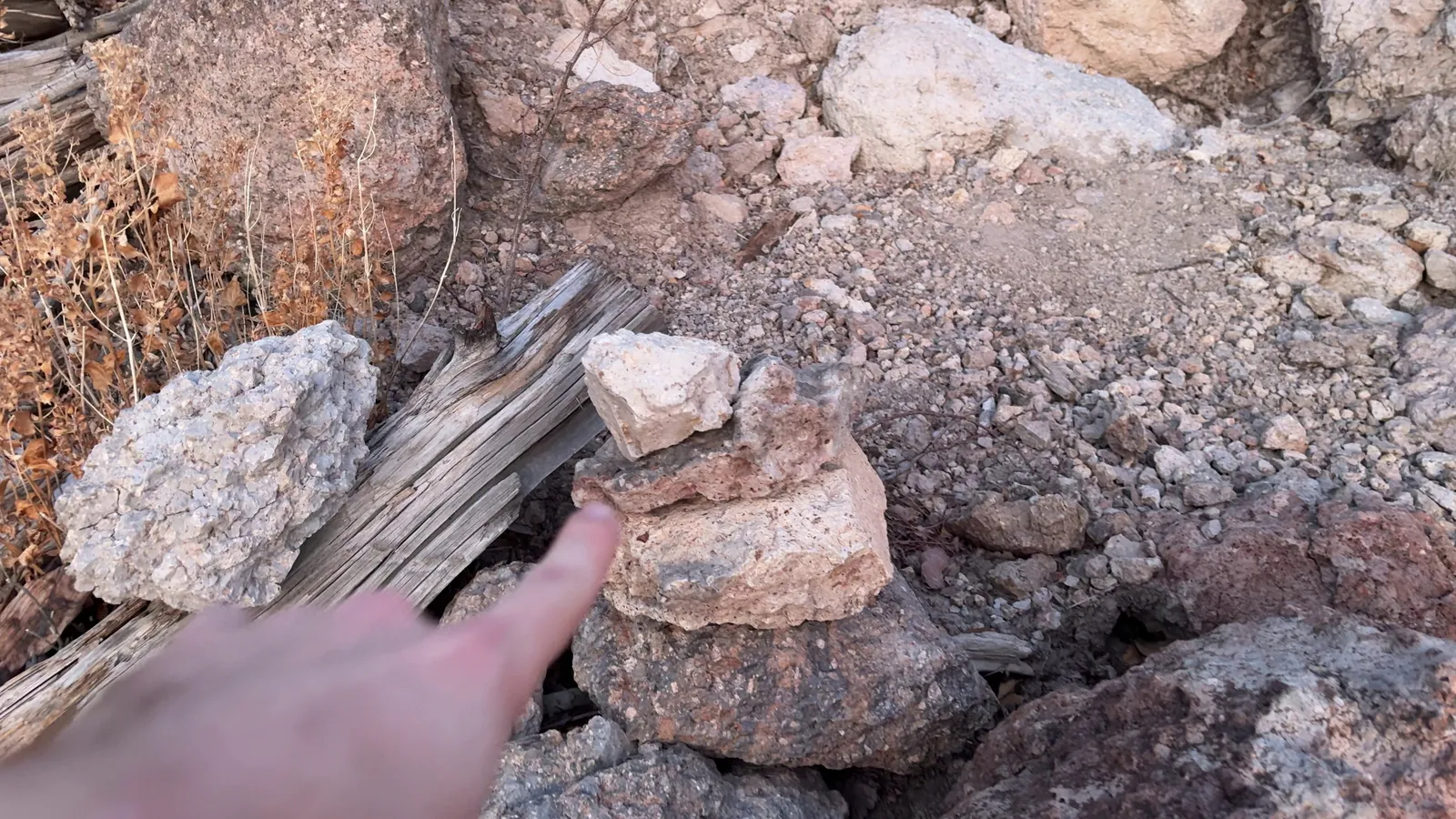 Photograph of Arch Cairn at Los Alamos Arch, New Mexico.