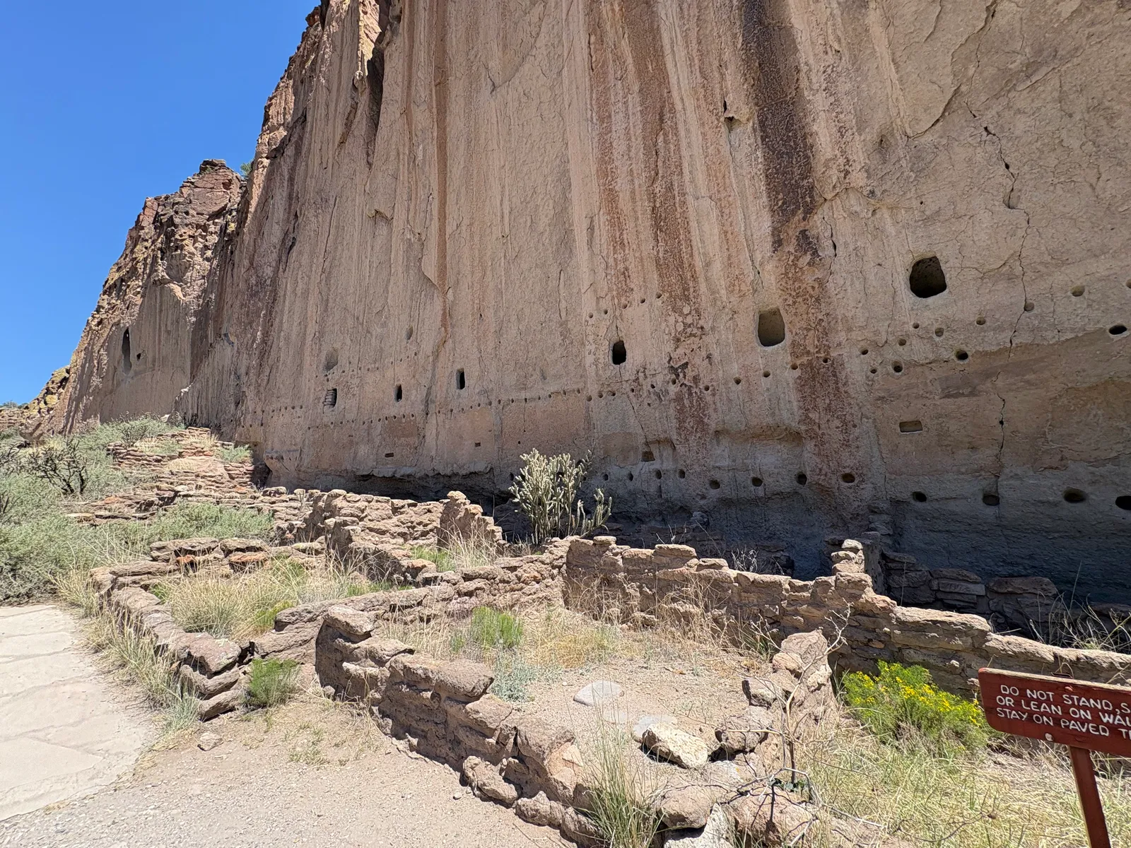 Photograph of Bandelier Long House2 at Bandelier National Monument, New Mexico.