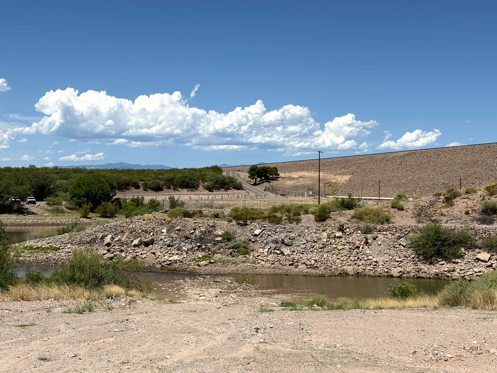 Photograph of Camp at Percha Dam State Park, New Mexico.