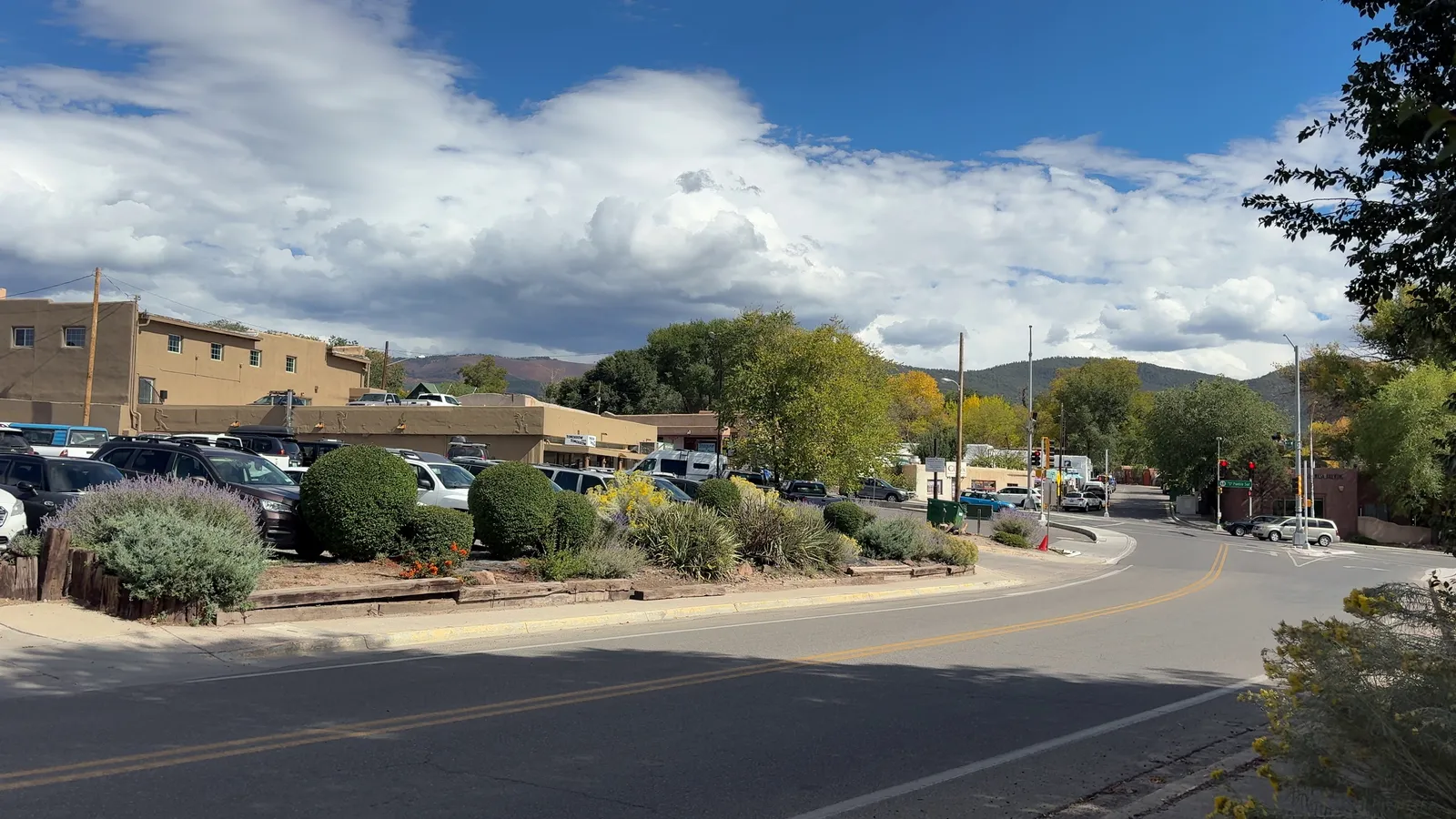 Photograph of Downtown at Taos, New Mexico.