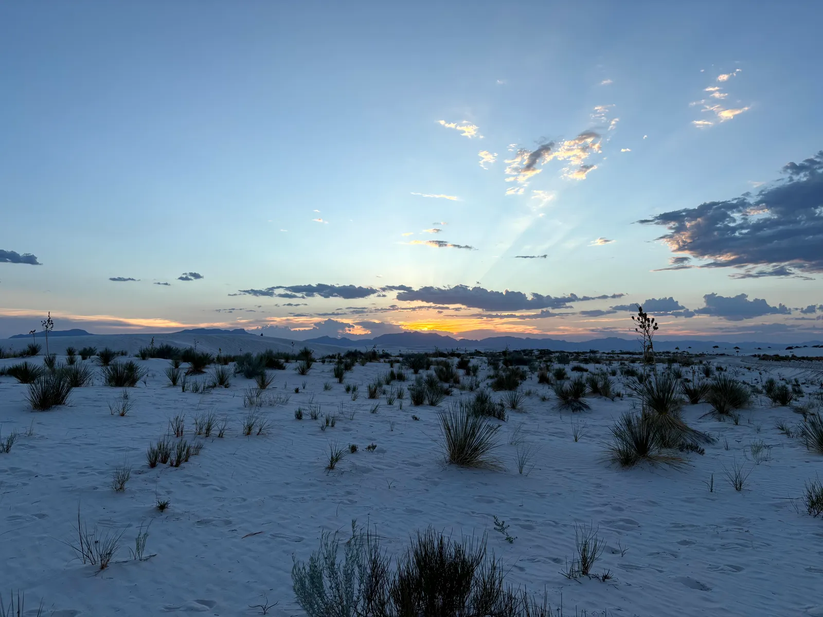 Photograph of Sunset at White Sands National Park, New Mexico.