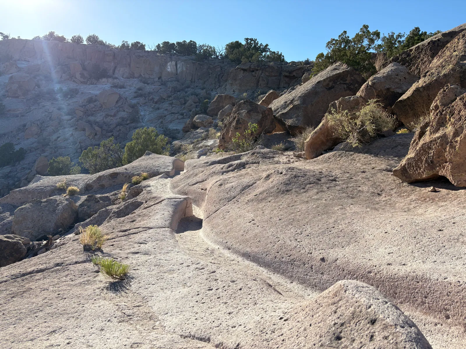 Photograph of Tsankawi Path at Tsankawi Prehistoric Site, New Mexico.