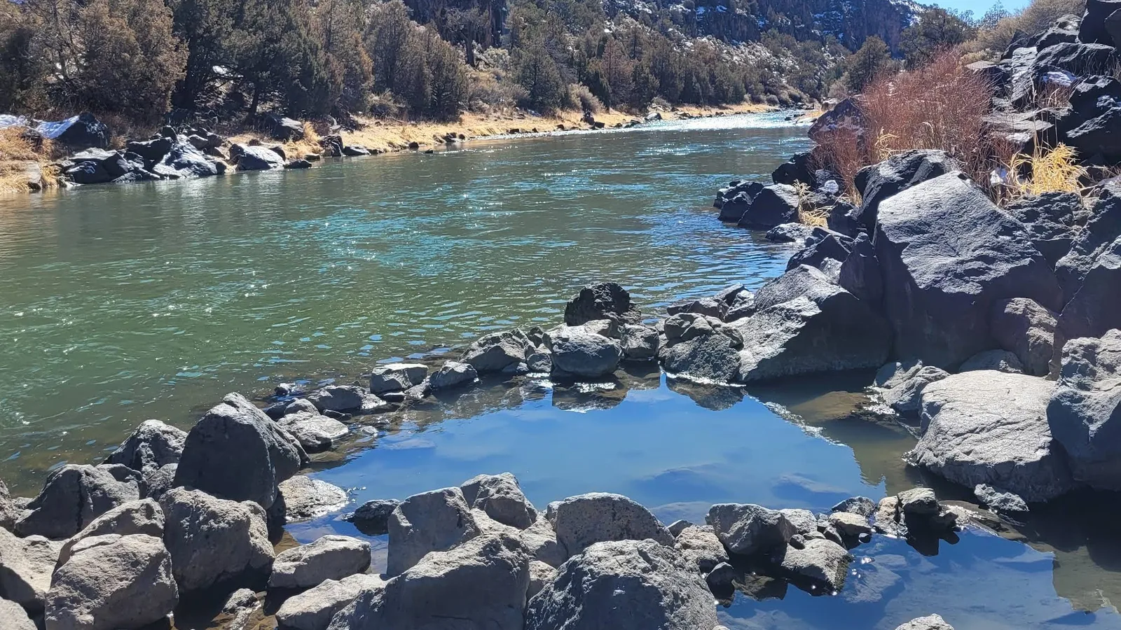 Scenic view of Black Rock Hot Springs