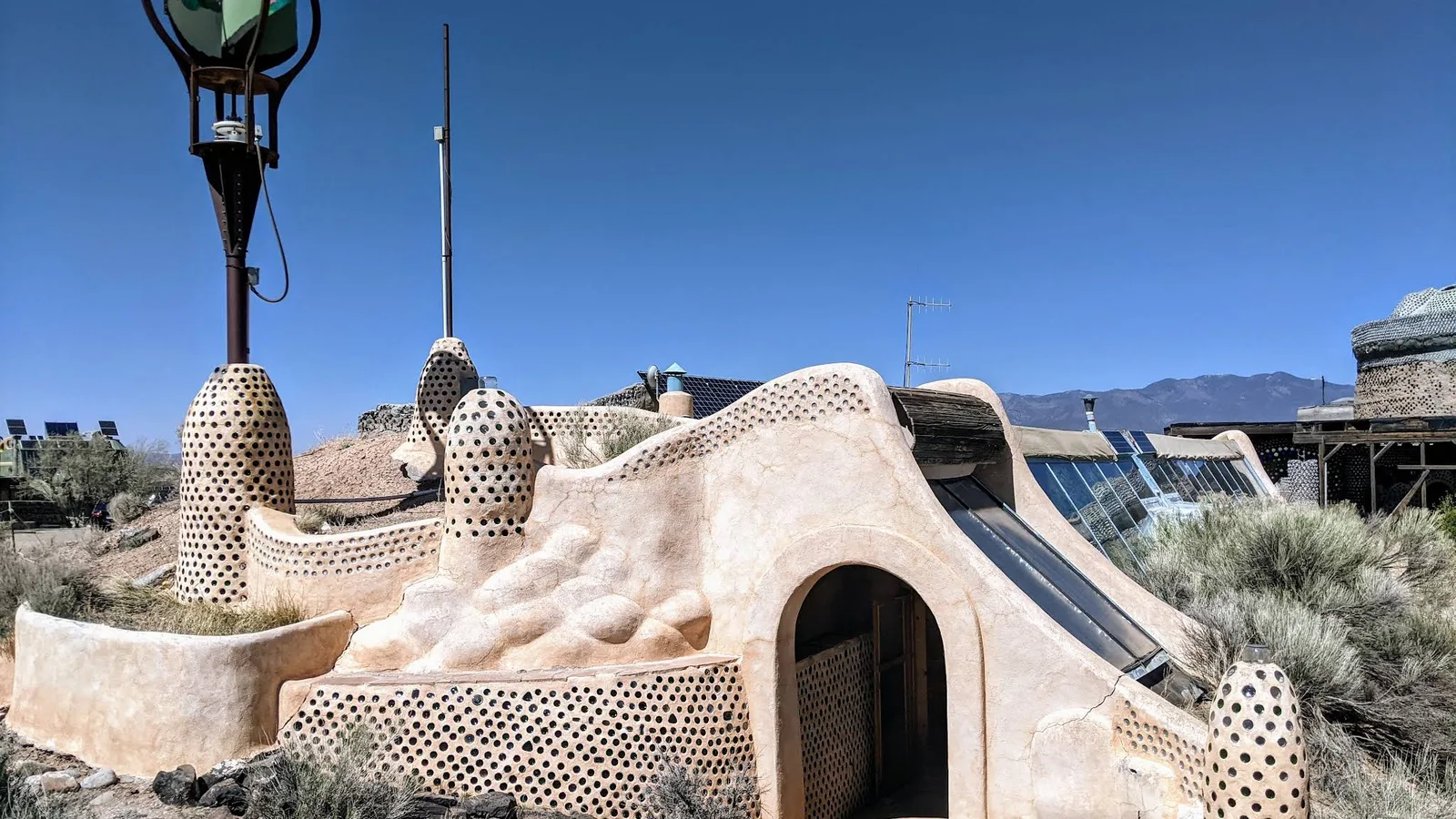 Scenic view of Greater World Earthship Community