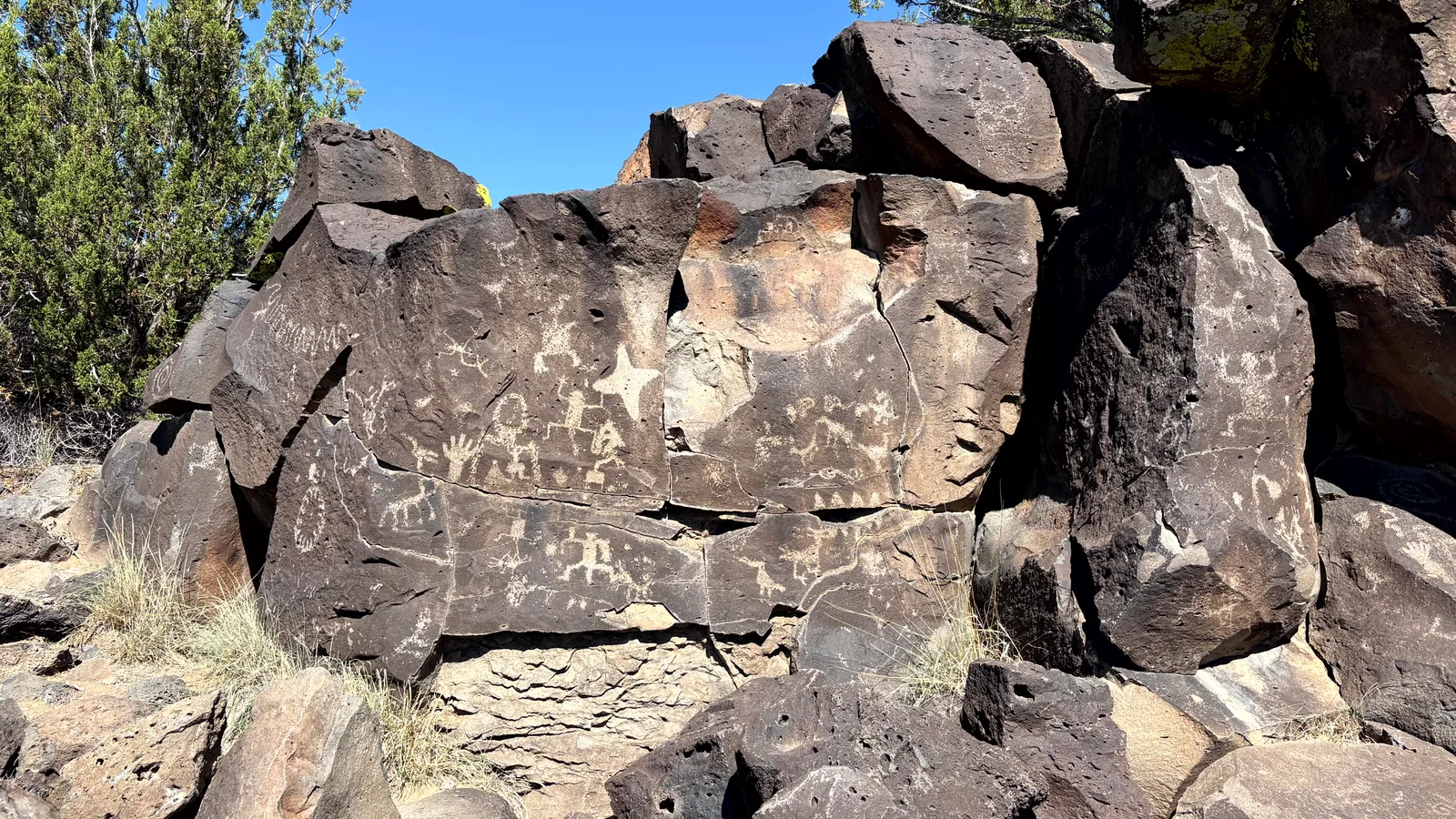 Scenic view of La Cieneguilla Petroglyphs