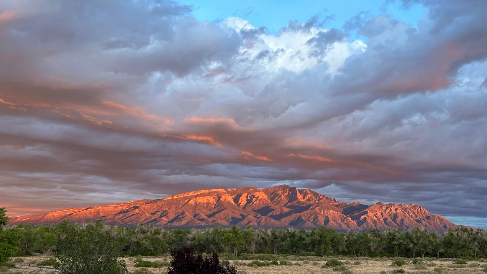 Scenic view of Sandia Mountains