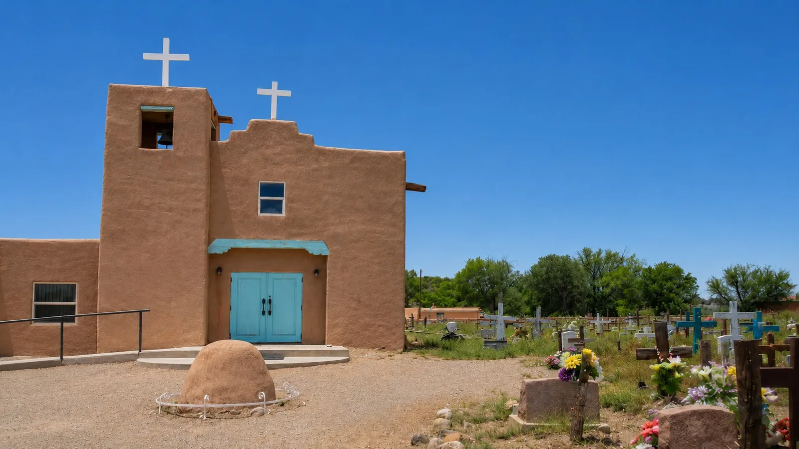 Scenic view of Santa Clara Pueblo
