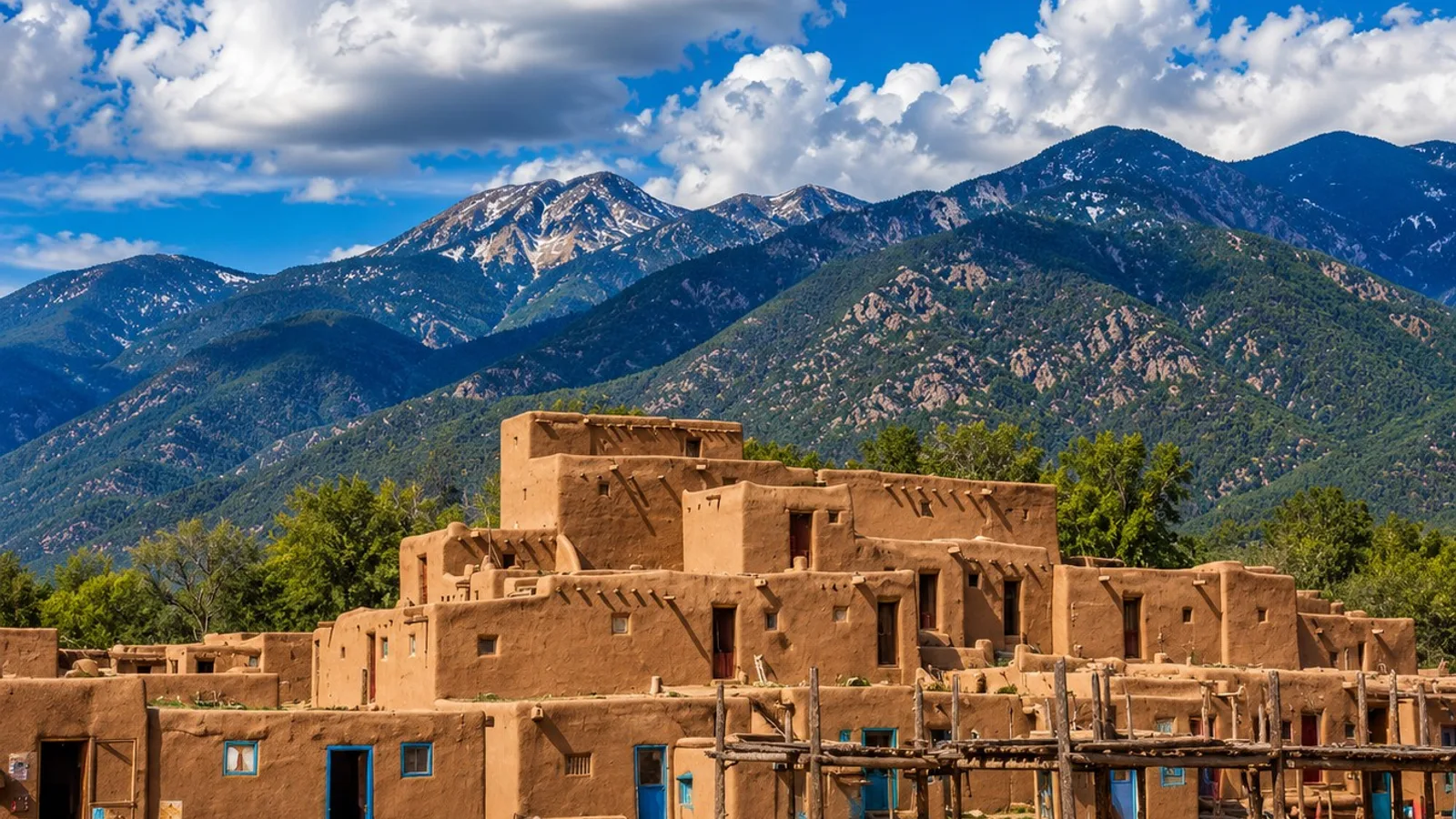 Scenic view of Taos Pueblo